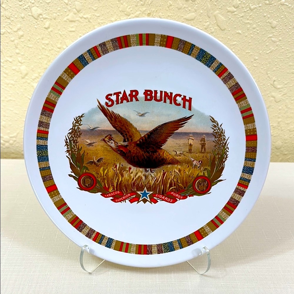 Pottery Barn Rustic Red and Brown Star Bunch Fireside Club Plate